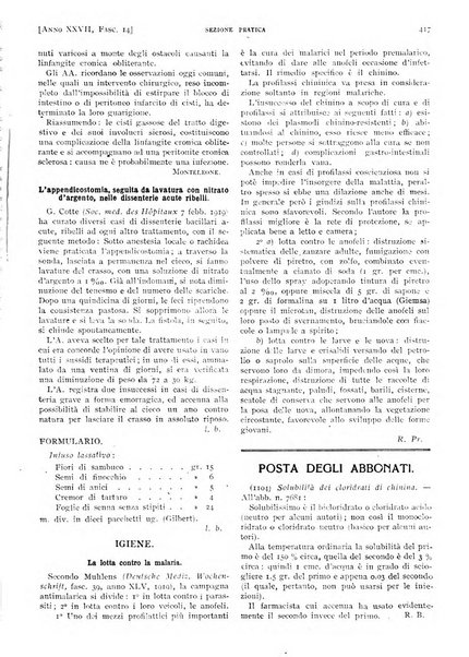 Il policlinico. Sezione pratica periodico di medicina, chirurgia e igiene