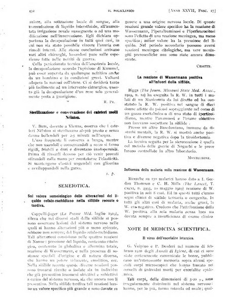 Il policlinico. Sezione pratica periodico di medicina, chirurgia e igiene