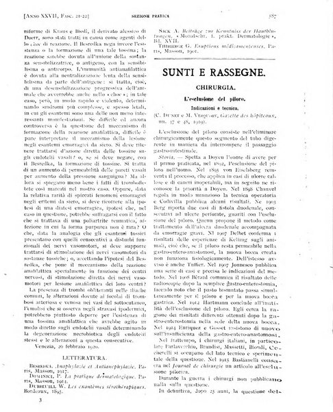 Il policlinico. Sezione pratica periodico di medicina, chirurgia e igiene