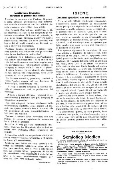 Il policlinico. Sezione pratica periodico di medicina, chirurgia e igiene