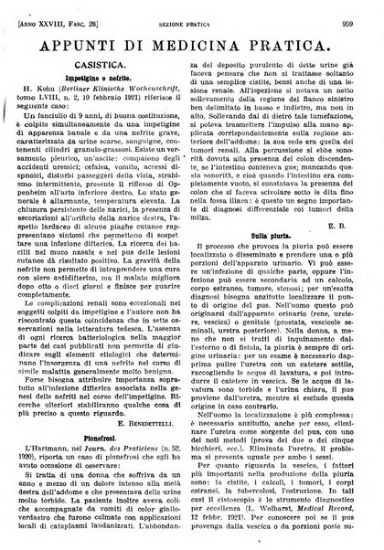 Il policlinico. Sezione pratica periodico di medicina, chirurgia e igiene