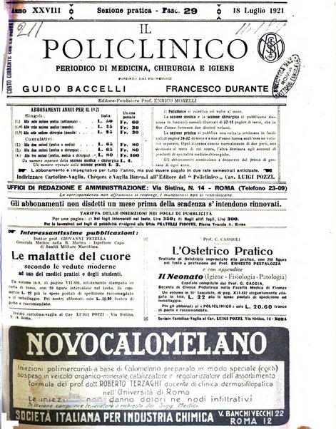 Il policlinico. Sezione pratica periodico di medicina, chirurgia e igiene