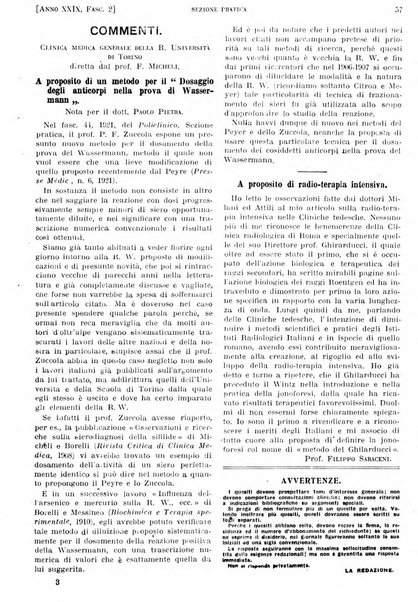 Il policlinico. Sezione pratica periodico di medicina, chirurgia e igiene