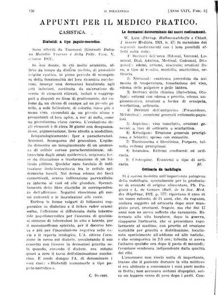 Il policlinico. Sezione pratica periodico di medicina, chirurgia e igiene