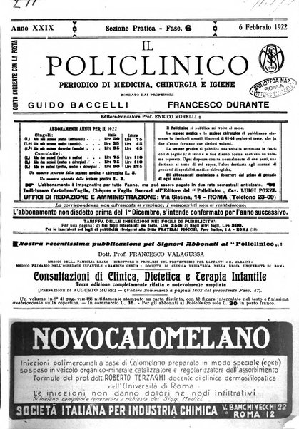 Il policlinico. Sezione pratica periodico di medicina, chirurgia e igiene