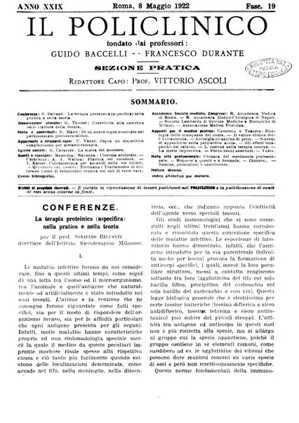 Il policlinico. Sezione pratica periodico di medicina, chirurgia e igiene