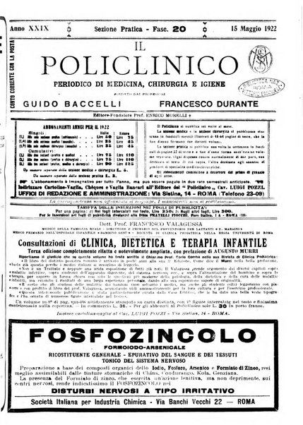 Il policlinico. Sezione pratica periodico di medicina, chirurgia e igiene