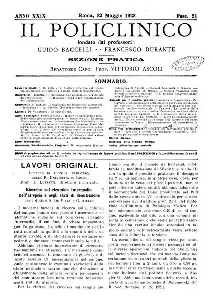 Il policlinico. Sezione pratica periodico di medicina, chirurgia e igiene