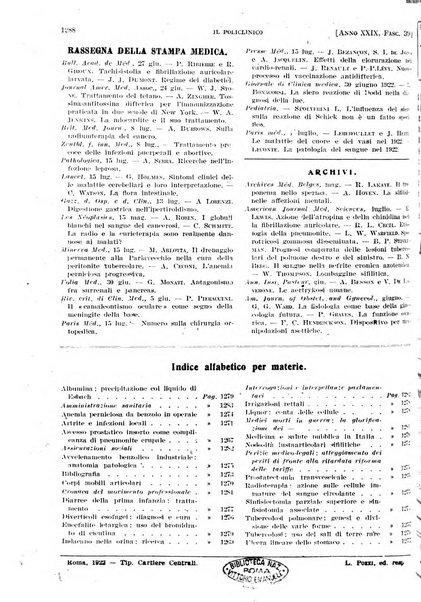 Il policlinico. Sezione pratica periodico di medicina, chirurgia e igiene