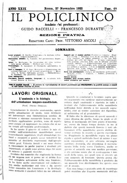 Il policlinico. Sezione pratica periodico di medicina, chirurgia e igiene