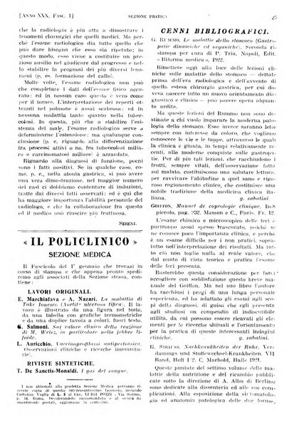 Il policlinico. Sezione pratica periodico di medicina, chirurgia e igiene