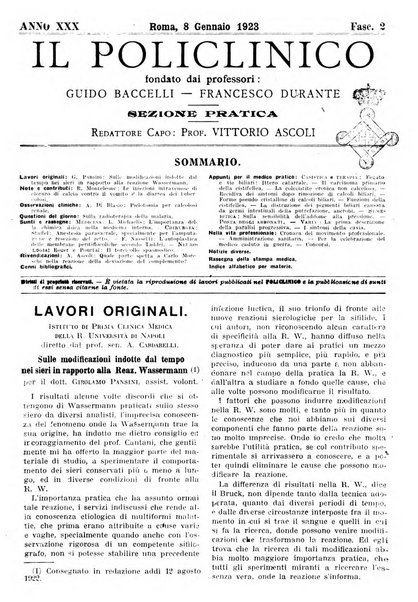 Il policlinico. Sezione pratica periodico di medicina, chirurgia e igiene