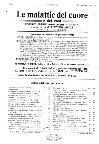 Il policlinico. Sezione pratica periodico di medicina, chirurgia e igiene