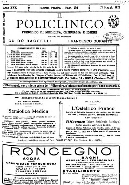 Il policlinico. Sezione pratica periodico di medicina, chirurgia e igiene