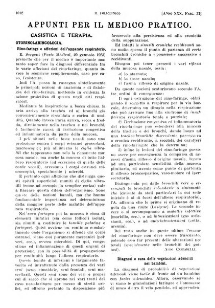 Il policlinico. Sezione pratica periodico di medicina, chirurgia e igiene