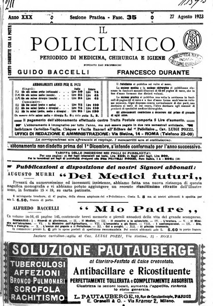 Il policlinico. Sezione pratica periodico di medicina, chirurgia e igiene