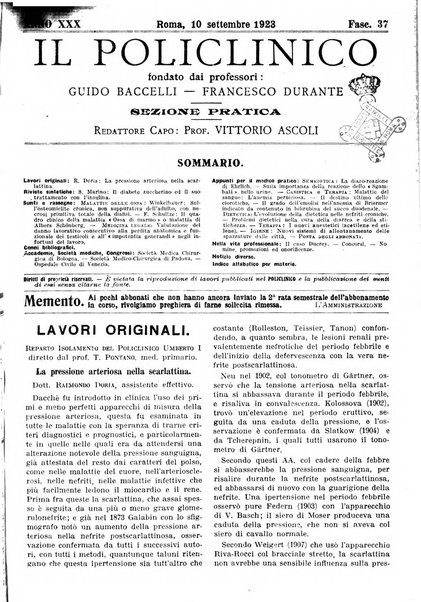 Il policlinico. Sezione pratica periodico di medicina, chirurgia e igiene