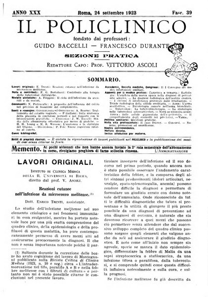 Il policlinico. Sezione pratica periodico di medicina, chirurgia e igiene