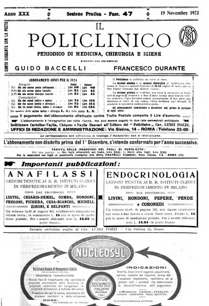 Il policlinico. Sezione pratica periodico di medicina, chirurgia e igiene