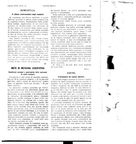 Il policlinico. Sezione pratica periodico di medicina, chirurgia e igiene