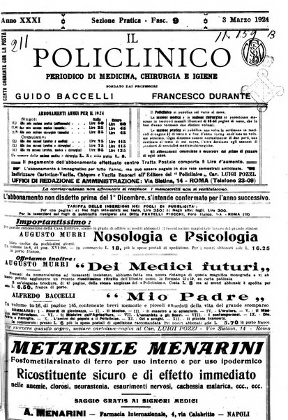 Il policlinico. Sezione pratica periodico di medicina, chirurgia e igiene