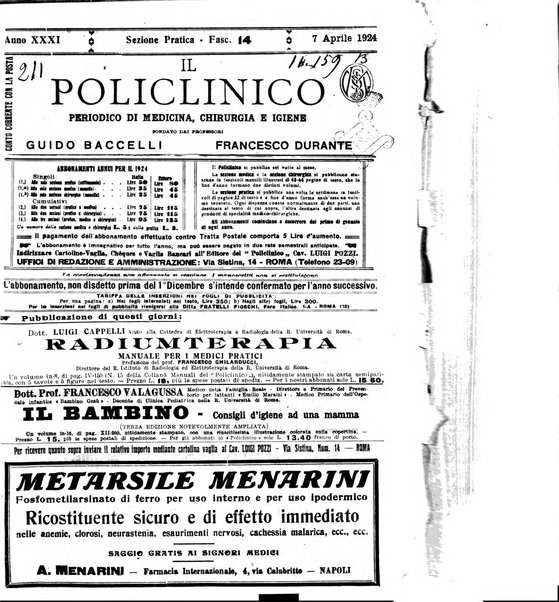 Il policlinico. Sezione pratica periodico di medicina, chirurgia e igiene