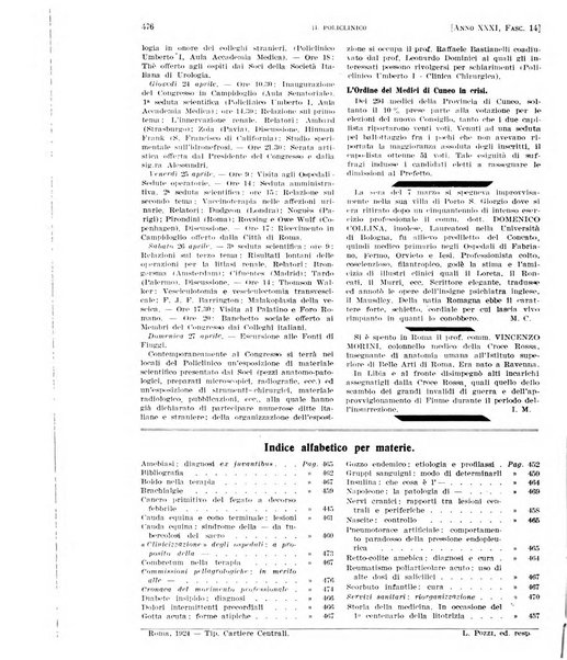 Il policlinico. Sezione pratica periodico di medicina, chirurgia e igiene