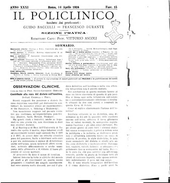 Il policlinico. Sezione pratica periodico di medicina, chirurgia e igiene