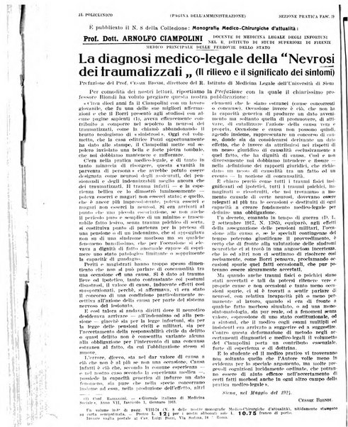 Il policlinico. Sezione pratica periodico di medicina, chirurgia e igiene