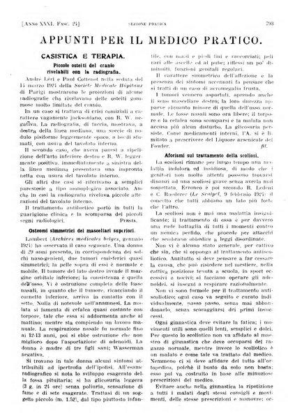 Il policlinico. Sezione pratica periodico di medicina, chirurgia e igiene