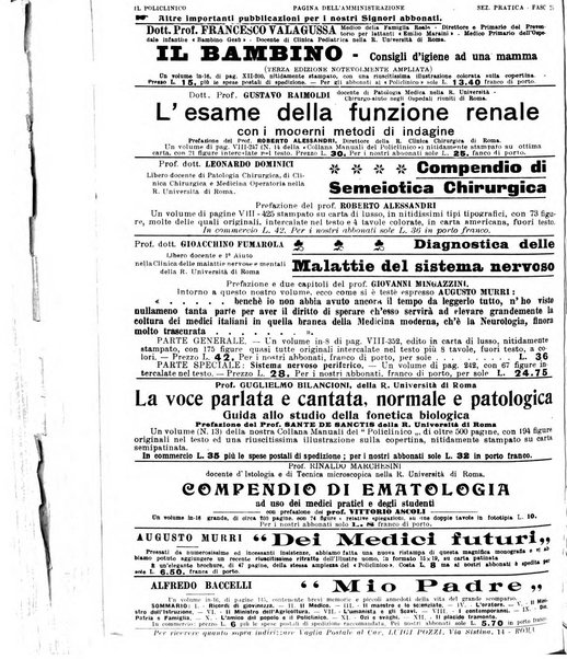 Il policlinico. Sezione pratica periodico di medicina, chirurgia e igiene