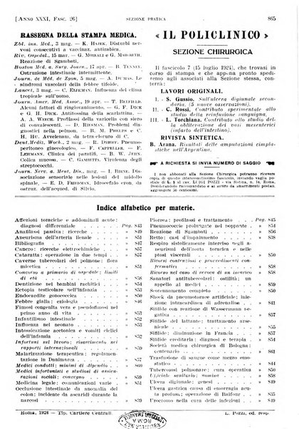 Il policlinico. Sezione pratica periodico di medicina, chirurgia e igiene