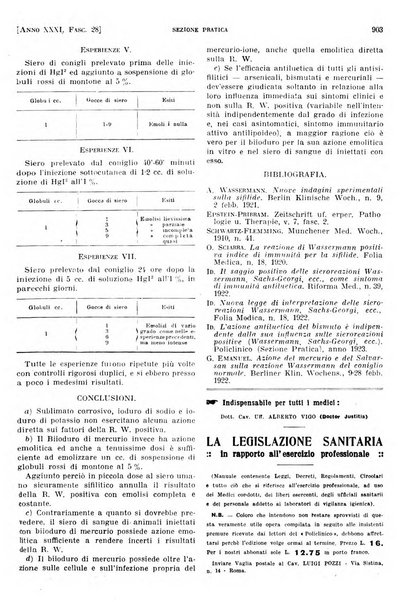 Il policlinico. Sezione pratica periodico di medicina, chirurgia e igiene