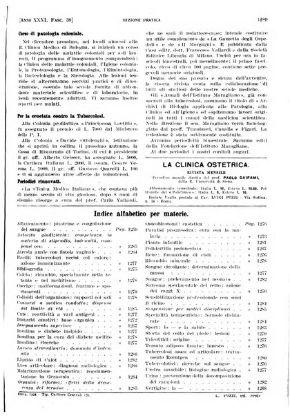 Il policlinico. Sezione pratica periodico di medicina, chirurgia e igiene