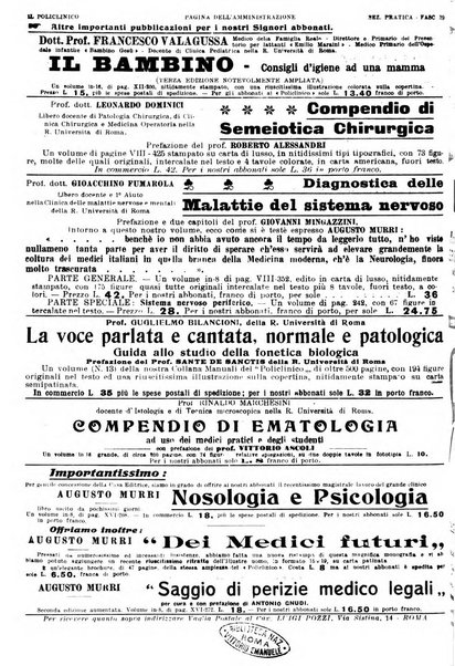 Il policlinico. Sezione pratica periodico di medicina, chirurgia e igiene