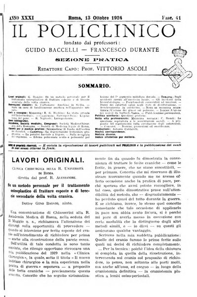 Il policlinico. Sezione pratica periodico di medicina, chirurgia e igiene