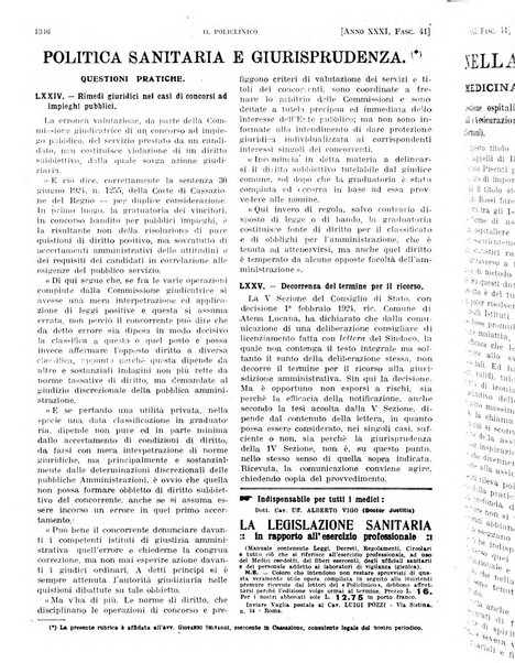 Il policlinico. Sezione pratica periodico di medicina, chirurgia e igiene