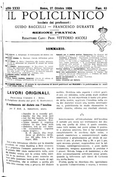 Il policlinico. Sezione pratica periodico di medicina, chirurgia e igiene