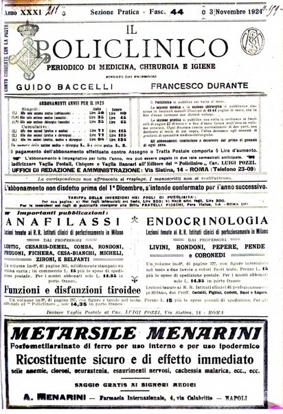 Il policlinico. Sezione pratica periodico di medicina, chirurgia e igiene