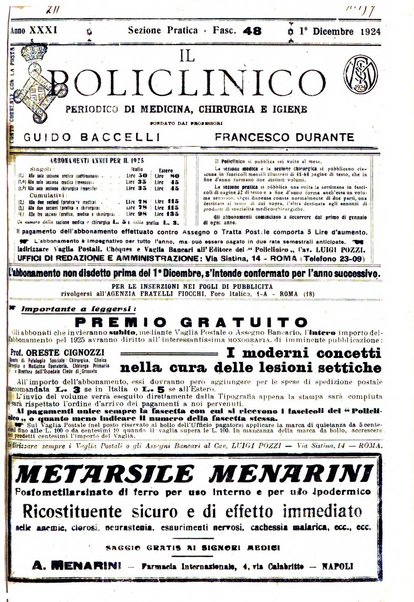 Il policlinico. Sezione pratica periodico di medicina, chirurgia e igiene