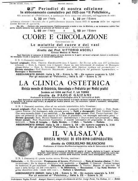 Il policlinico. Sezione pratica periodico di medicina, chirurgia e igiene