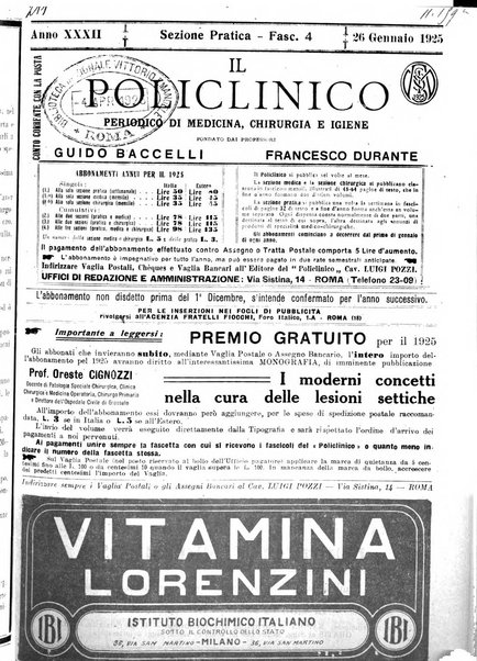 Il policlinico. Sezione pratica periodico di medicina, chirurgia e igiene