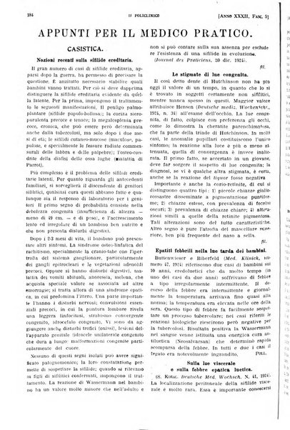 Il policlinico. Sezione pratica periodico di medicina, chirurgia e igiene