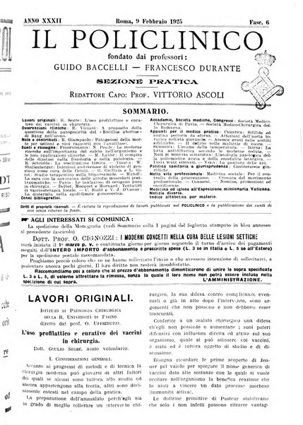 Il policlinico. Sezione pratica periodico di medicina, chirurgia e igiene