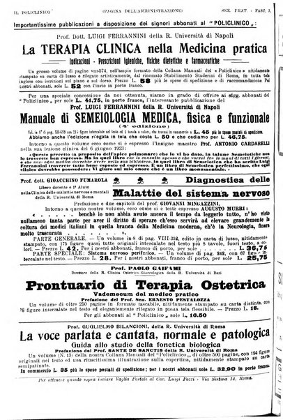 Il policlinico. Sezione pratica periodico di medicina, chirurgia e igiene