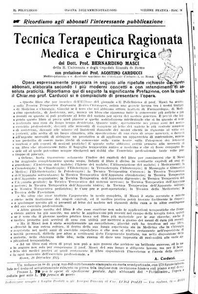 Il policlinico. Sezione pratica periodico di medicina, chirurgia e igiene