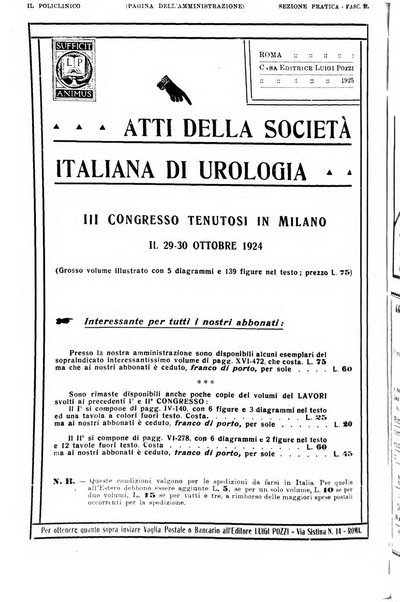 Il policlinico. Sezione pratica periodico di medicina, chirurgia e igiene