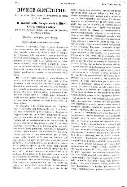 Il policlinico. Sezione pratica periodico di medicina, chirurgia e igiene