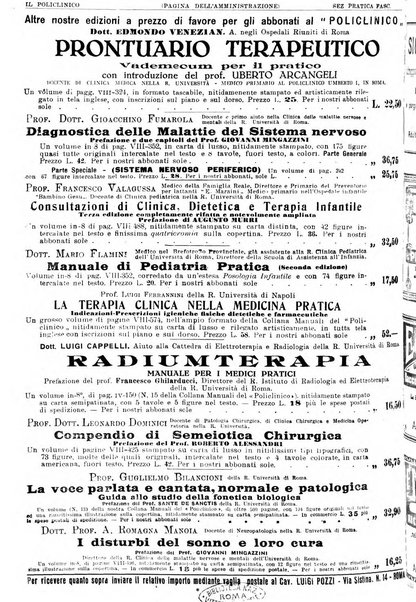 Il policlinico. Sezione pratica periodico di medicina, chirurgia e igiene