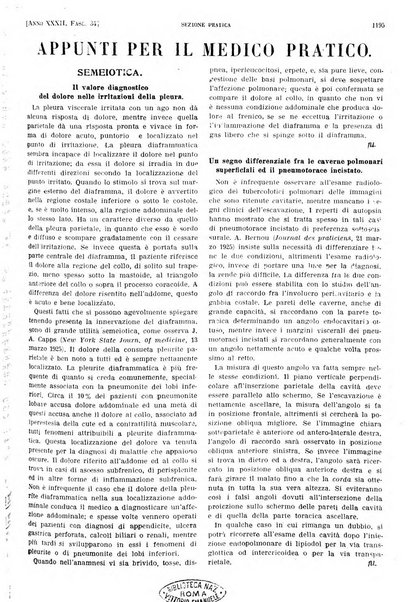 Il policlinico. Sezione pratica periodico di medicina, chirurgia e igiene